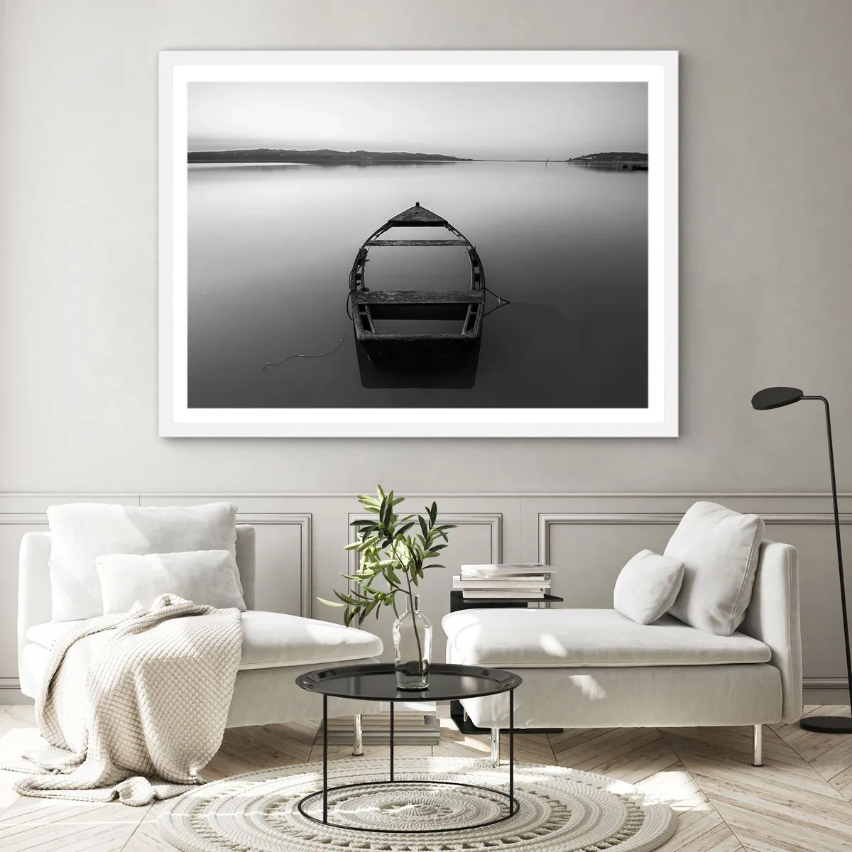 Poster in einem weißen Rahmen - Sehnsucht und Melancholie - 40x30 cm