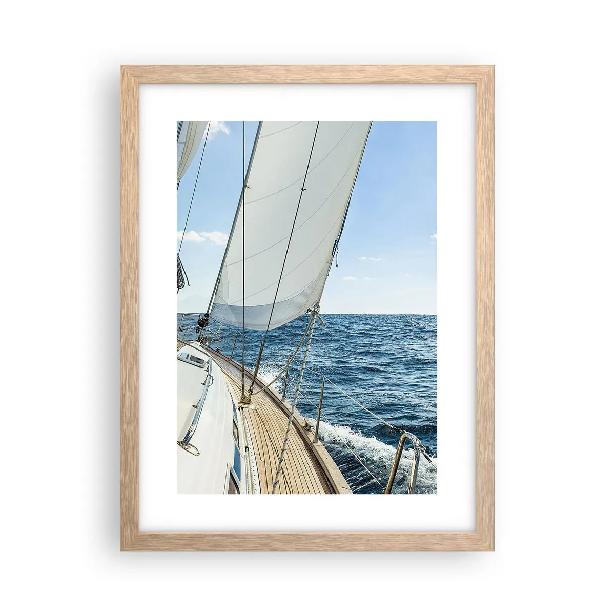 Poster in einem Rahmen aus heller Eiche - Ahoi, Abenteuer - 30x40 cm