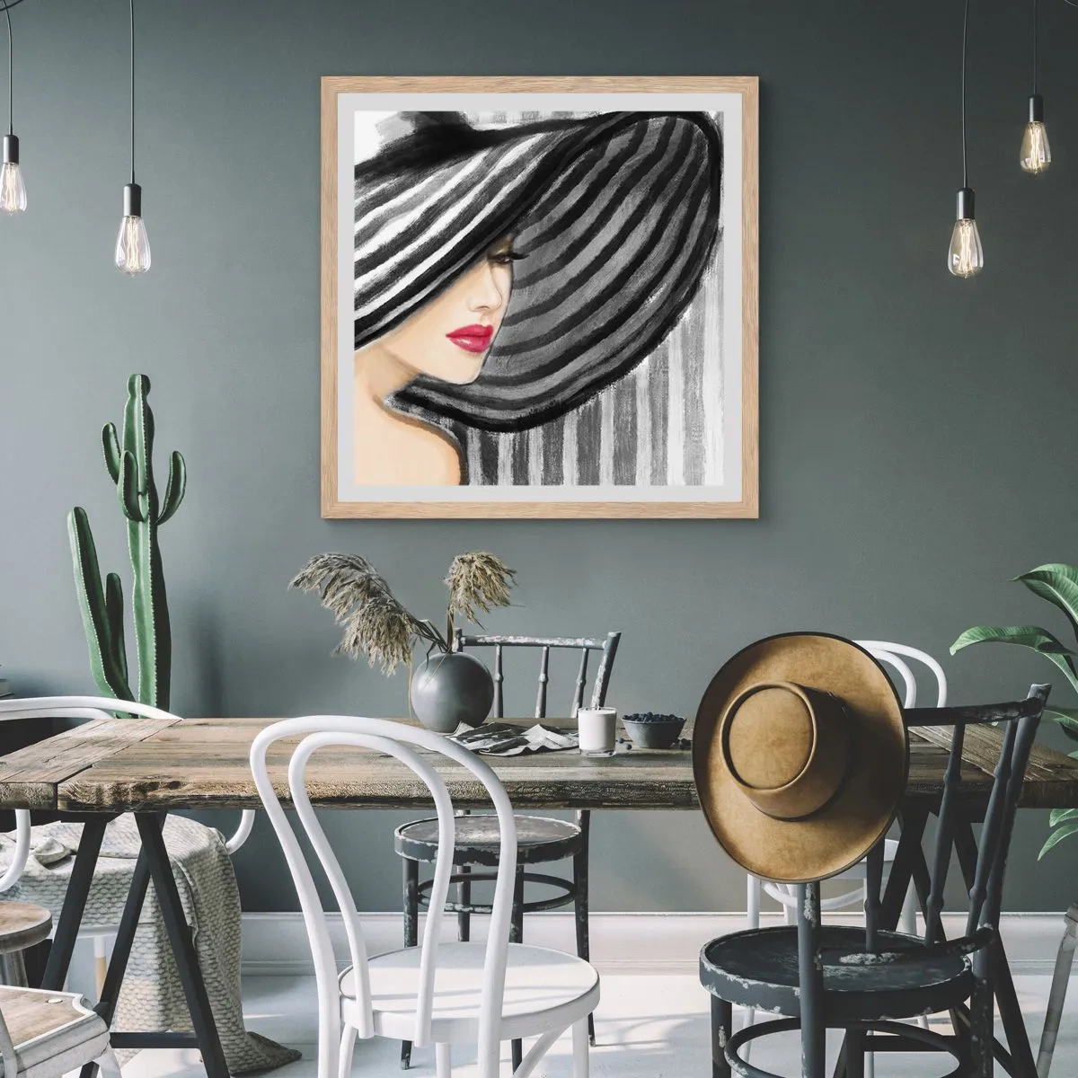 Poster in einem Rahmen aus heller Eiche - Wo soll ich dich finden? - 60x60 cm