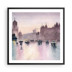 Poster in einem schwarzem Rahmen - Im regnerischen Dunst - 60x60 cm