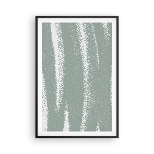 Poster in einem schwarzem Rahmen - Abstraktion im Winterklima - 61x91 cm
