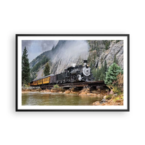 Poster in einem schwarzem Rahmen - Wo willst du hin? Wohin? - 91x61 cm