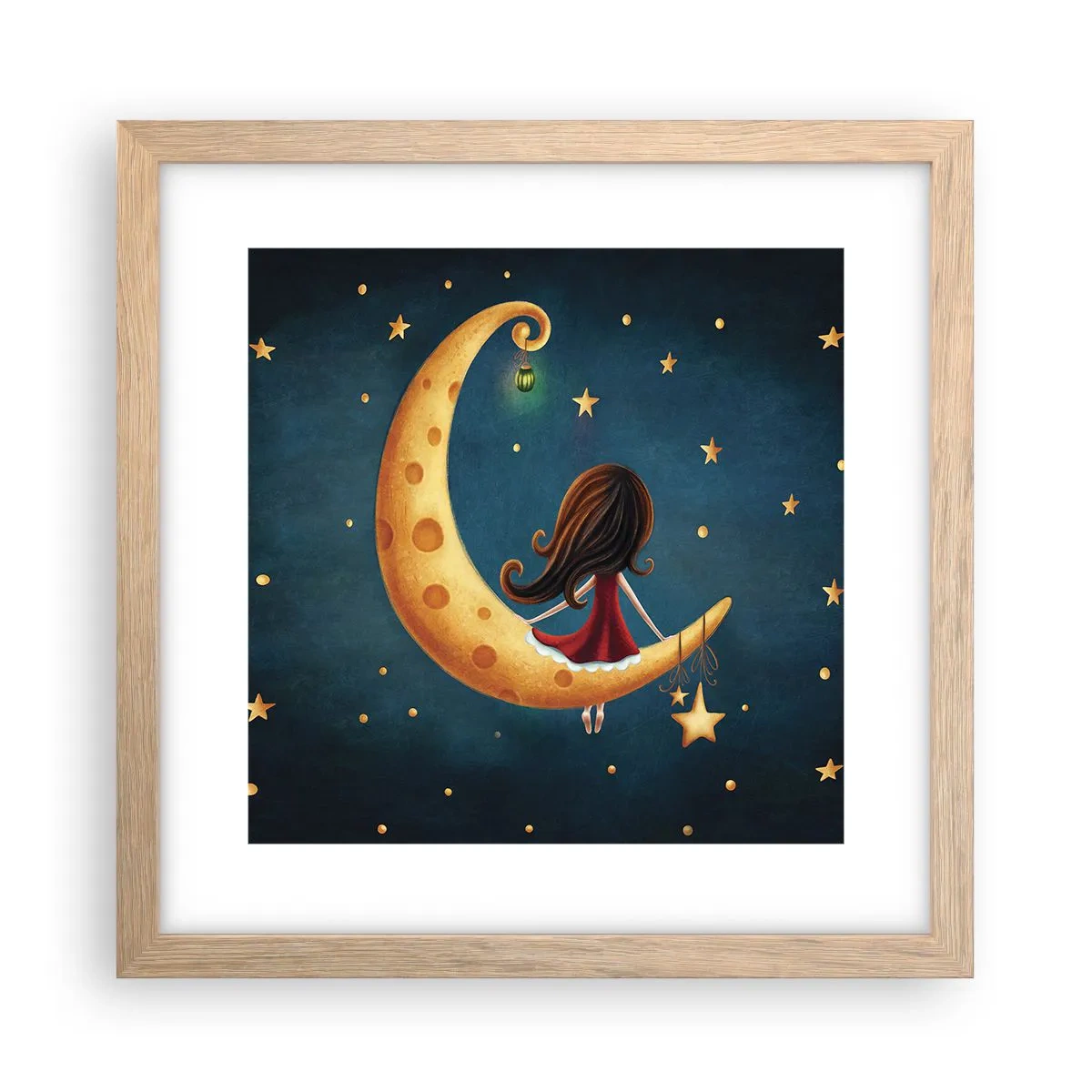 Poster in einem Rahmen aus heller Eiche - Einmal… - 30x30 cm