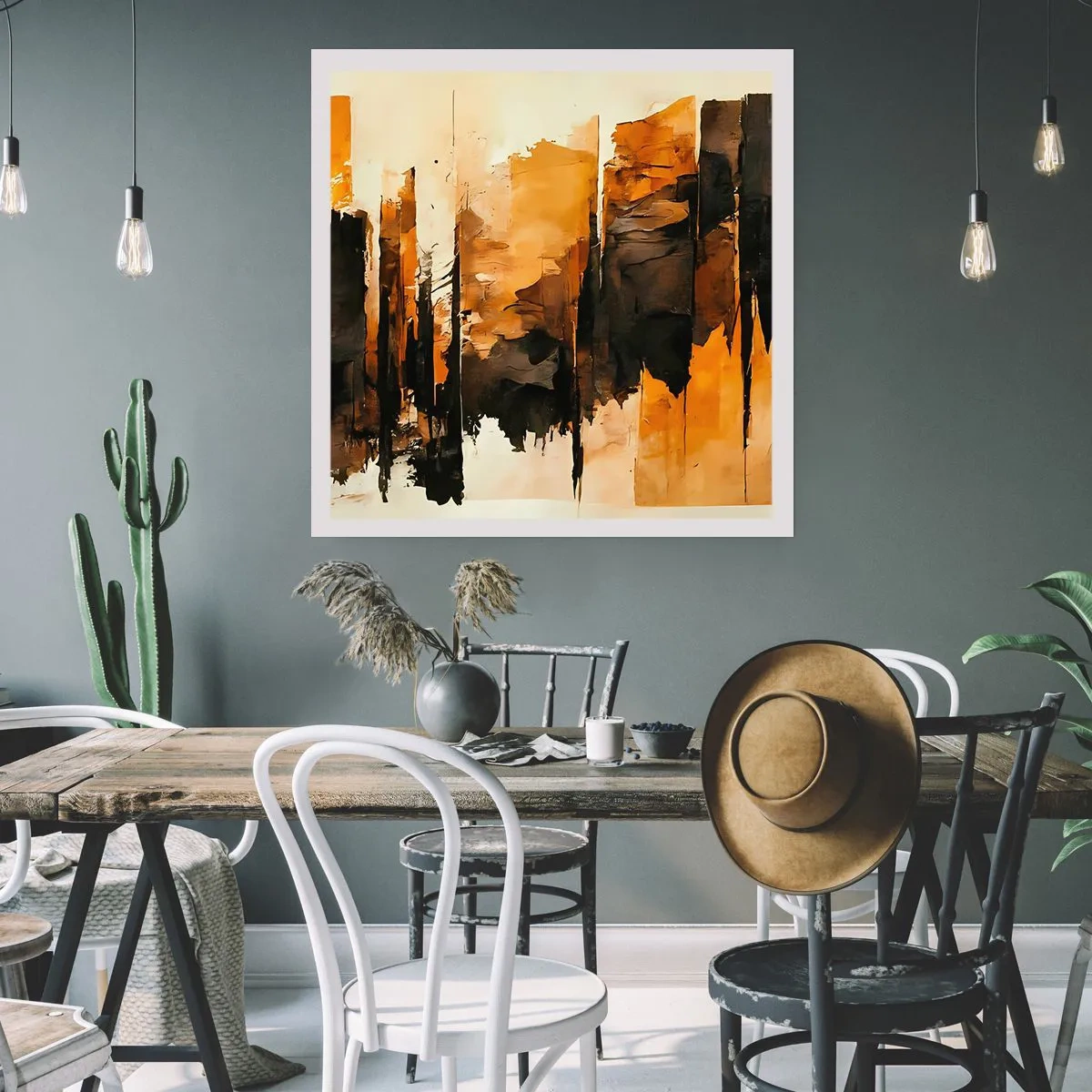 Poster - Harmonie von Schwarz und Gold - 50x50 cm