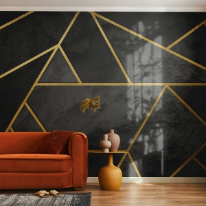 Fototapete Premium Canvas - Dunkelheit und Glanz - Abstraktion, Stück, Modernes Muster - 500x350 cm