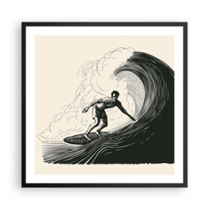 Poster in einem schwarzem Rahmen - König der Welle - 60x60 cm