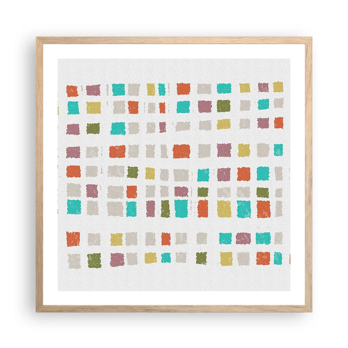 Poster in einem Rahmen aus heller Eiche - Unbekanntes Spiel - 60x60 cm