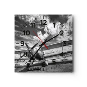 Wanduhr - Glasuhr - Ich kann es kaum erwarten! - 40x40 cm
