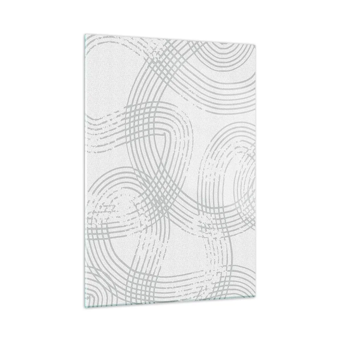 Glasbild - Bild auf glas - Abstrakte geschwungene Linien in Grautönen auf Weiß - 50x70cm - Es gibt keinen einfachen Weg - Moderne Wanddekoration für Wohnzimmer und Schlafzimmer ARTTOR
