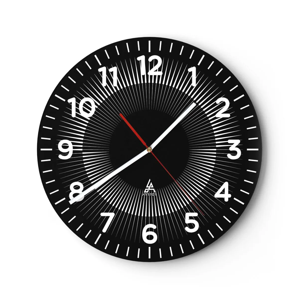 Wanduhr - Glasuhr - Schwarze Sonne - 40x40 cm
