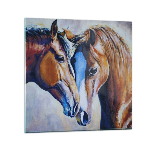 Glasbild - Bild auf glas - Ist es Freundschaft? ist es baby - 60x60 cm