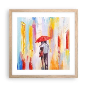 Poster in einem Rahmen aus heller Eiche - Lass es weiter regnen - 40x40 cm