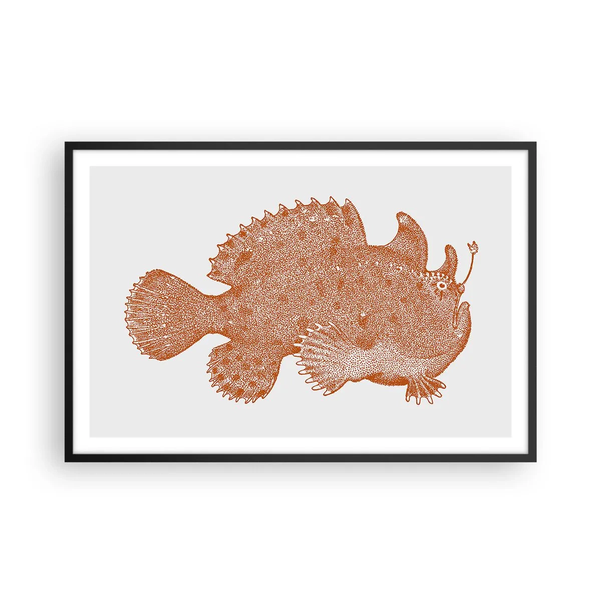 Poster in einem schwarzem Rahmen - Es ist also doch ein Fisch - 91x61 cm