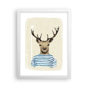 Poster in einem weißen Rahmen - Weil ich gestreifte T-Shirts mag! - 30x40 cm