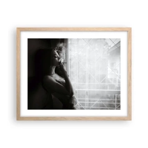 Poster in einem Rahmen aus heller Eiche - Sinnlicher Moment - 50x40 cm