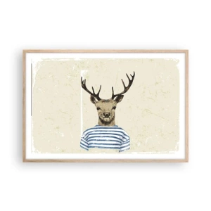 Poster in einem Rahmen aus heller Eiche - Weil ich gestreifte T-Shirts mag! - 91x61 cm