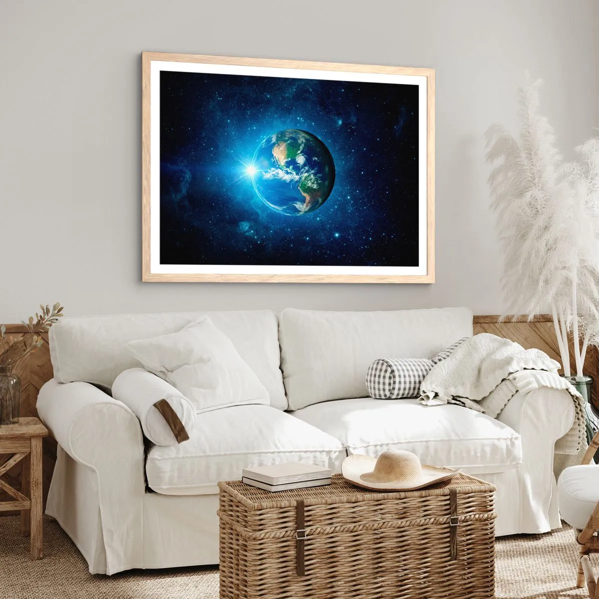 Poster in einem Rahmen aus heller Eiche - Wir sind im Himmel - 50x40 cm