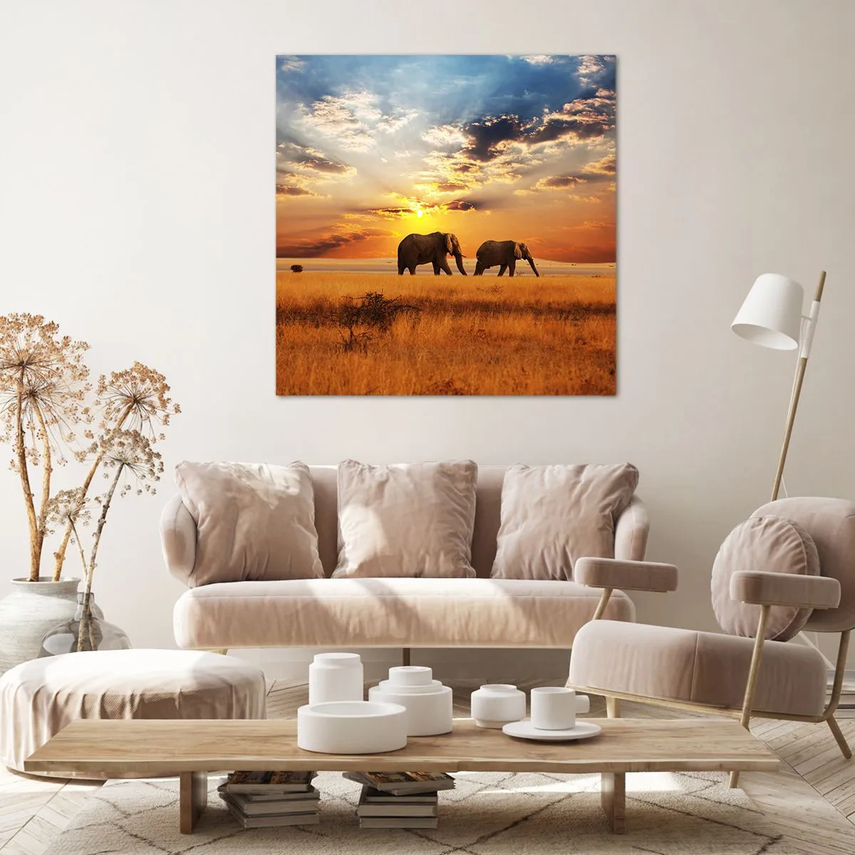 Bild auf Leinwand - Leinwandbild - Familienspaziergang - 70x70 cm