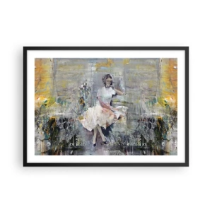 Poster in einem schwarzem Rahmen - Künstlerisches Porträt einer Frau in Pastellfarben - 70x50cm - Klassisch und modern - Moderne Wanddekoration für Wohnzimmer und Schlafzimmer ARTTOR