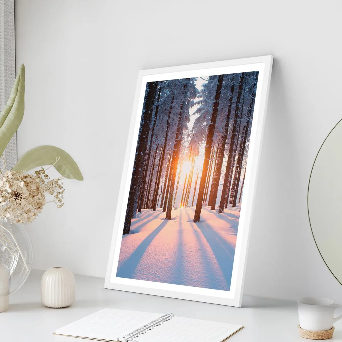 Poster in einem weißen Rahmen - Ganz klar schwarz auf weiß - 50x70 cm