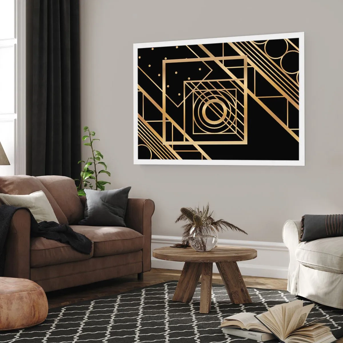 Poster - Goldene Geometrie - 91x61 cm