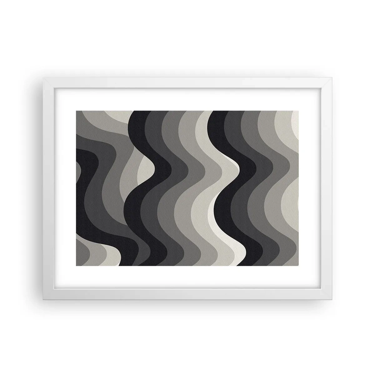 Poster in einem weißen Rahmen - Eine Welle nach der anderen - 40x30 cm
