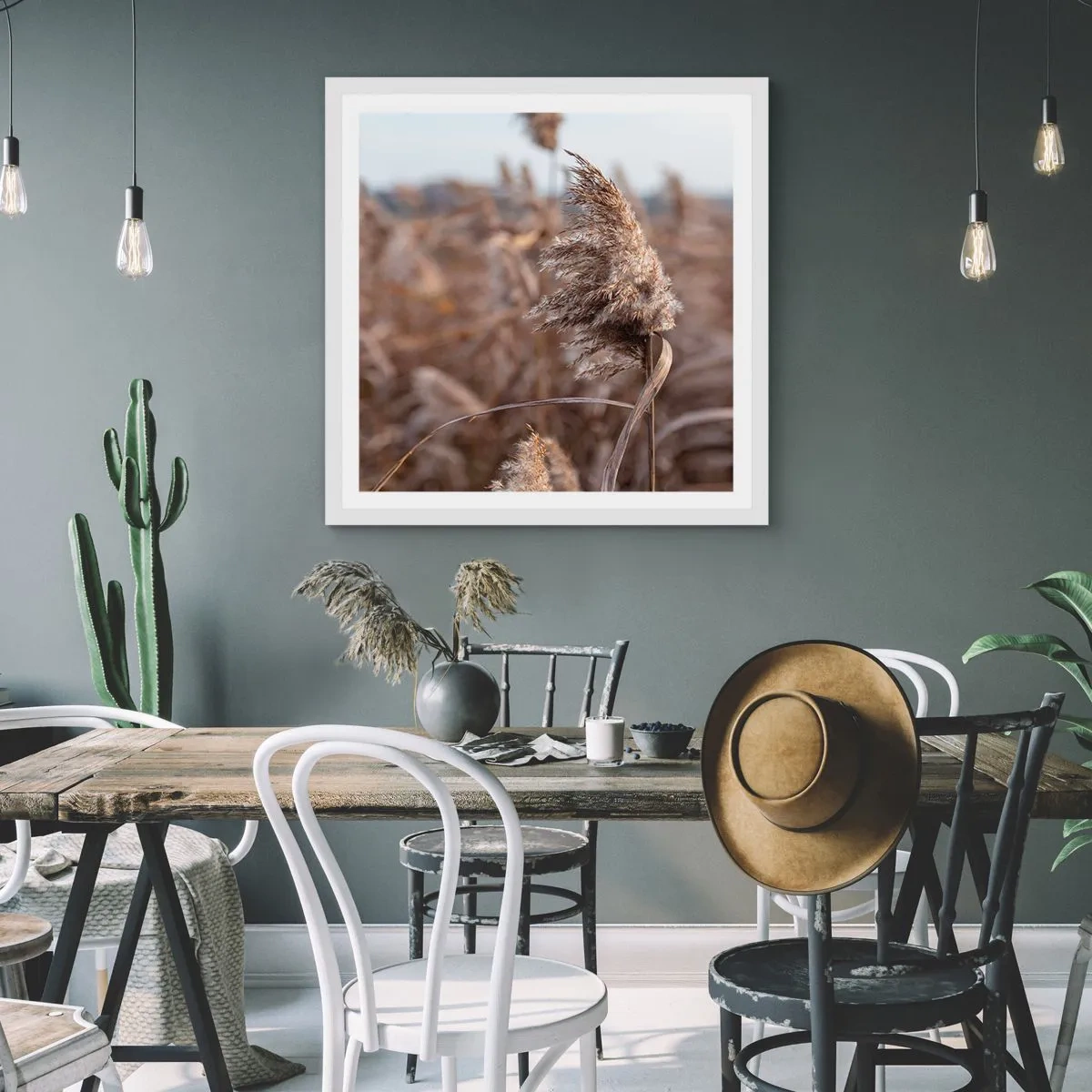 Poster in einem weißen Rahmen - Zeit, mit dem Wind zu gehen - 50x50 cm