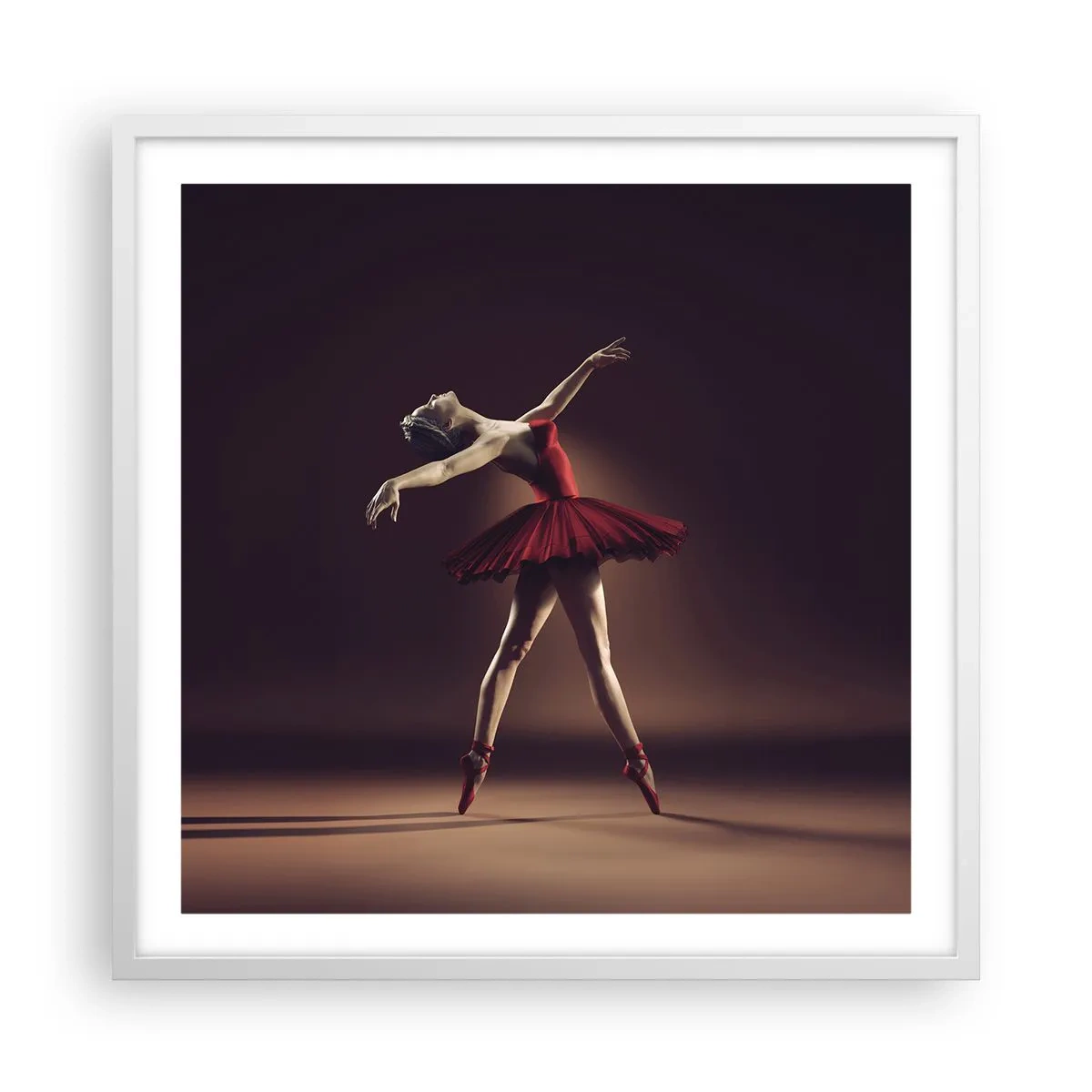 Poster in einem weißen Rahmen - Eine Primaballerina - 60x60 cm