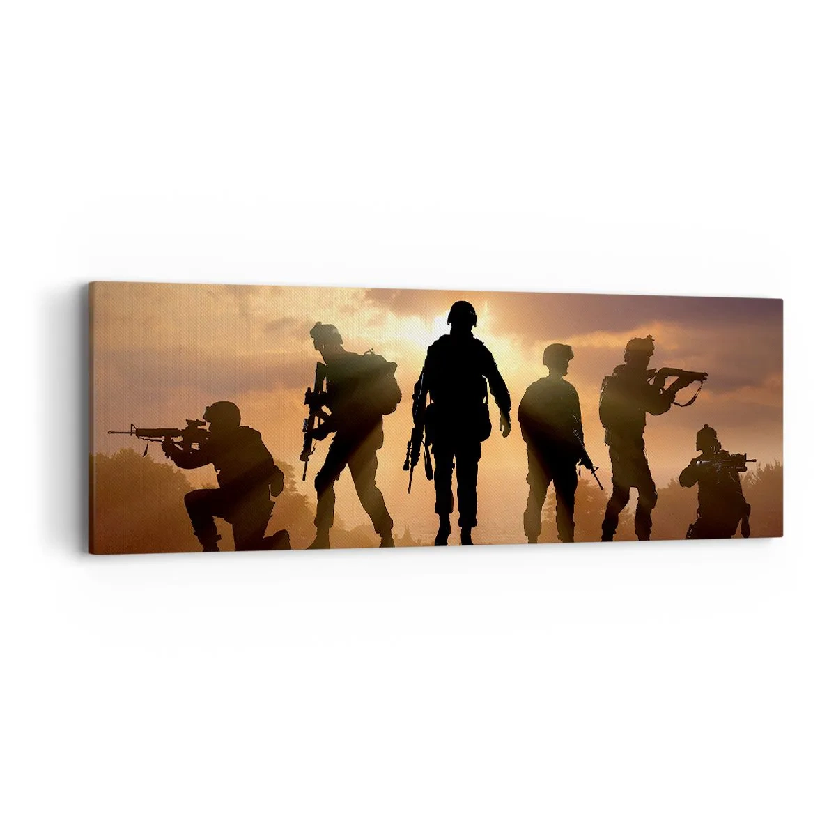 Bild auf Leinwand - Leinwandbild - Waffenbrüder - 90x30 cm