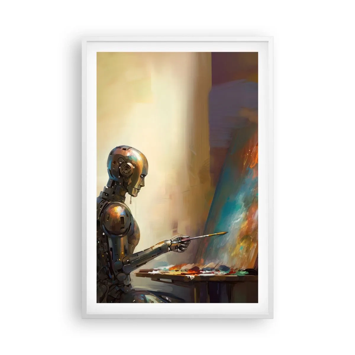 Poster in einem weißen Rahmen - Die Kunst der Zukunft - 61x91 cm