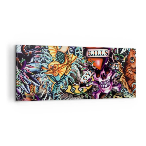 Bild auf Leinwand - Leinwandbild - Der Traum des Tätowierers - 100x40 cm
