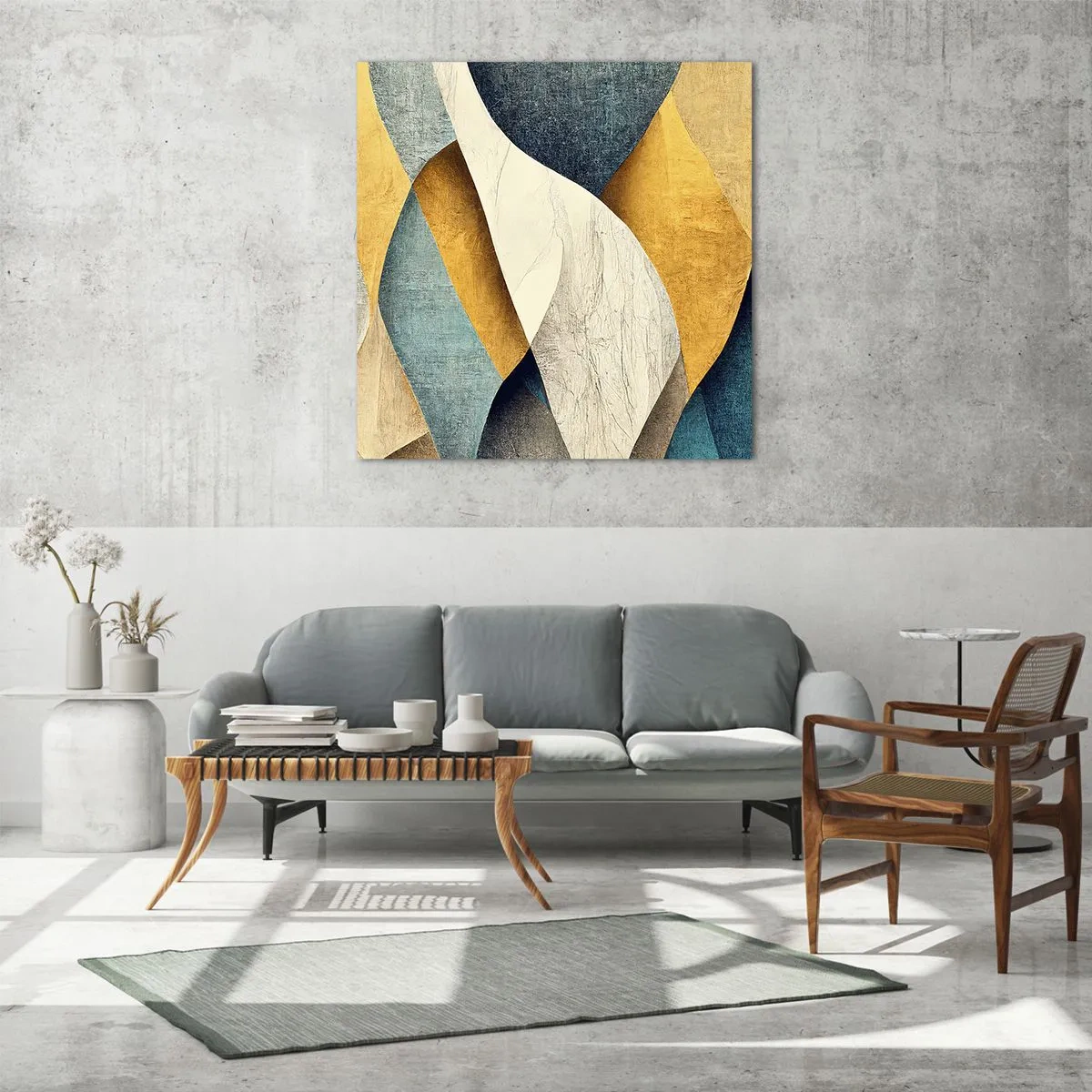 Glasbild - Bild auf glas - Rhythmus und Welle - 60x60 cm