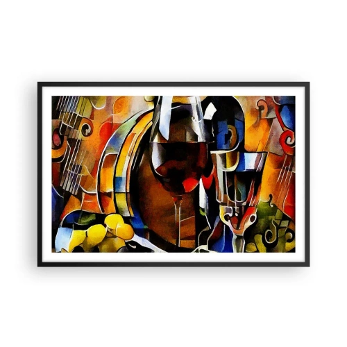 Poster in einem schwarzem Rahmen - Und die Welt nimmt Farben an - 91x61 cm