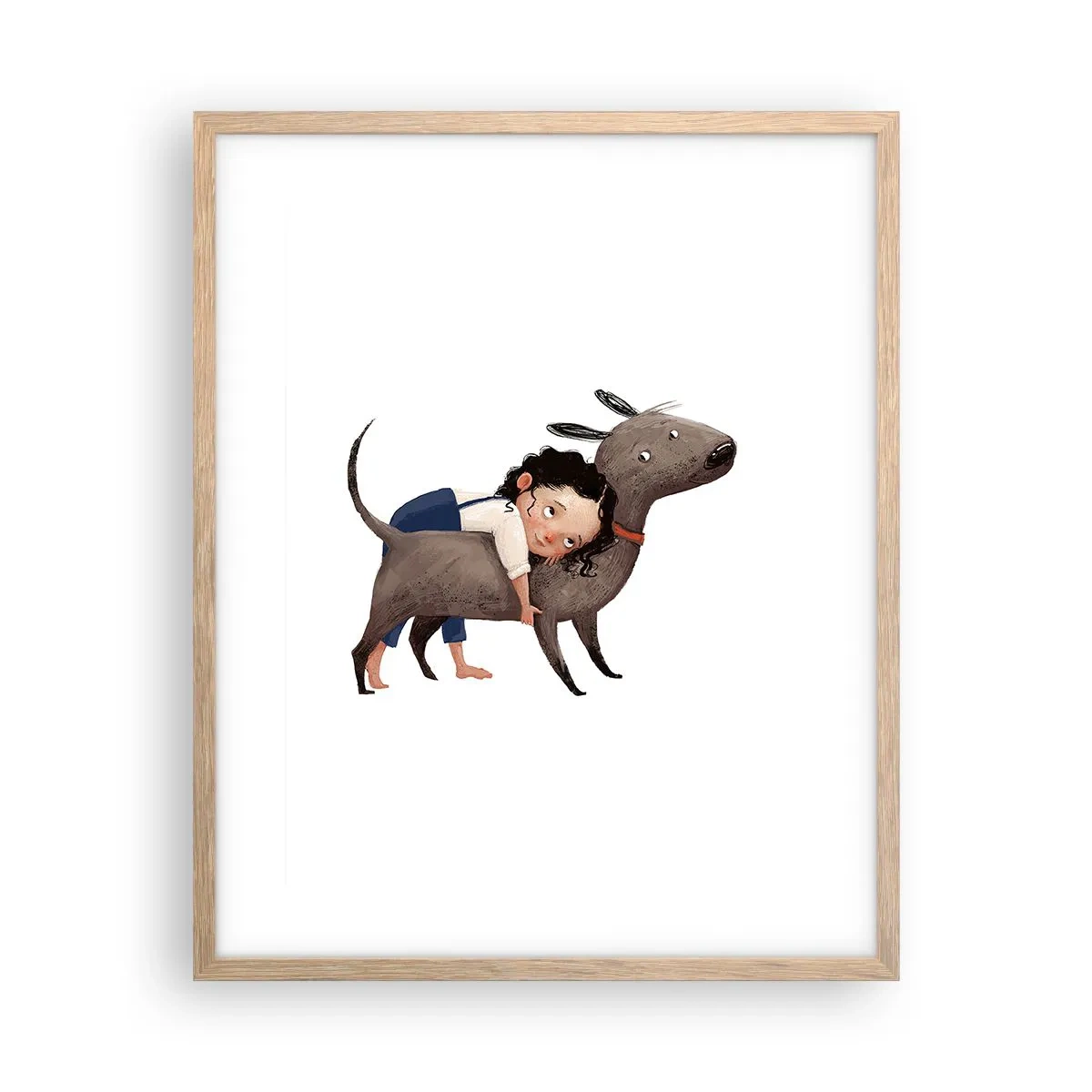 Poster in einem Rahmen aus heller Eiche - Beste Freunde - 40x50 cm