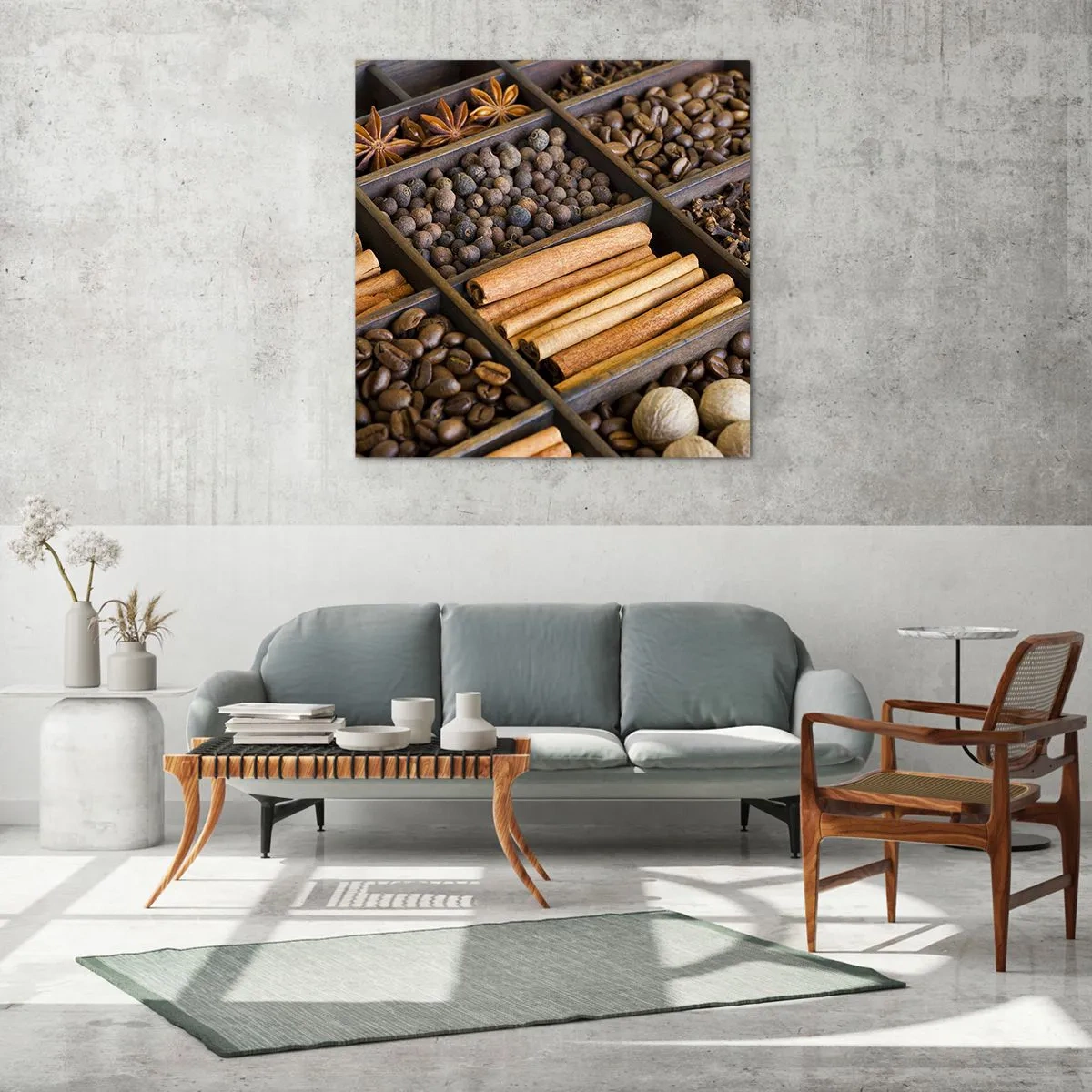 Glasbild - Bild auf glas - Eine Fundgrube an Aromen - 60x60 cm