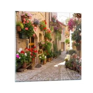 Glasbild - Bild auf glas - In der Flut Blumen - 60x60 cm