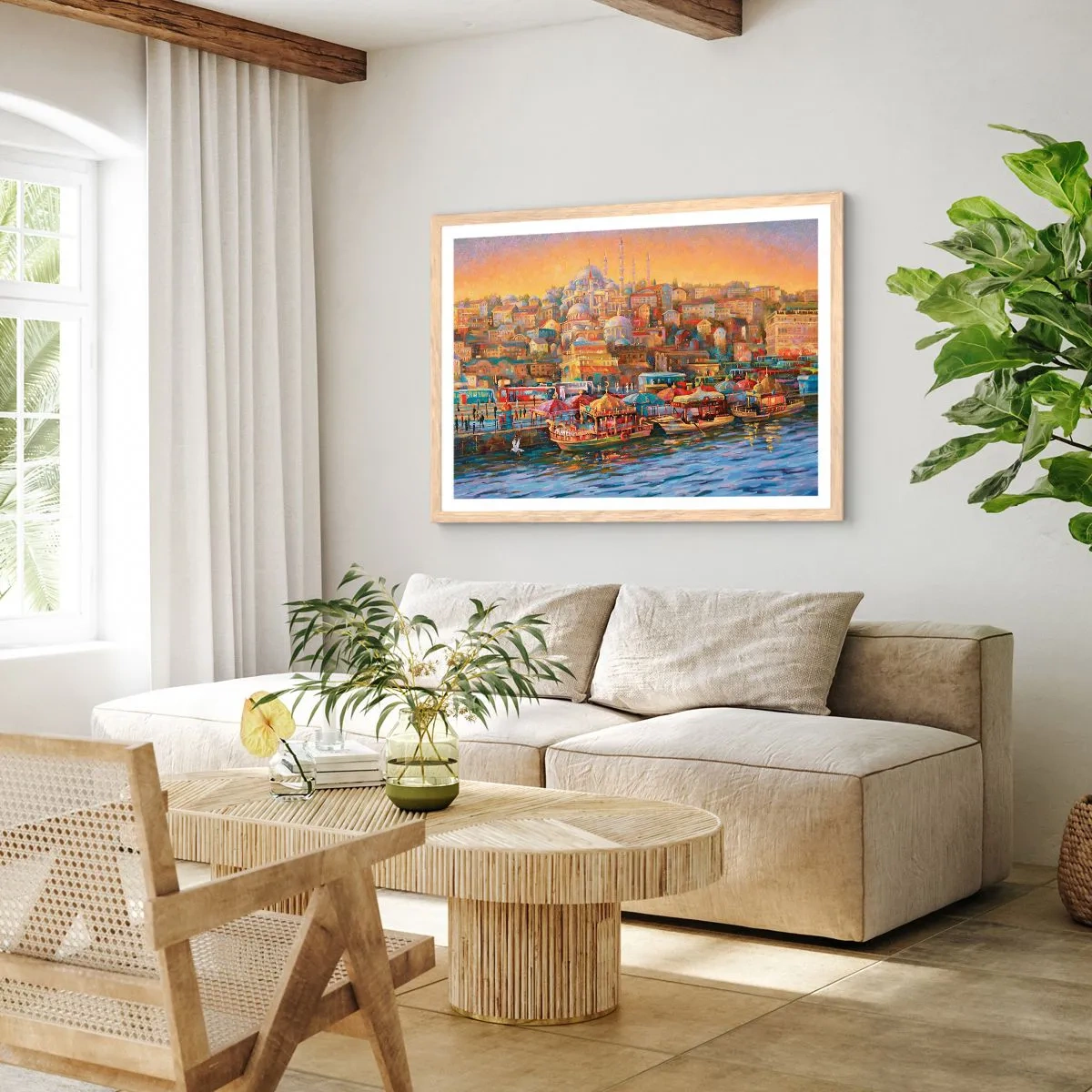 Poster in einem Rahmen aus heller Eiche - Istanbuler Geschichte - 70x50 cm