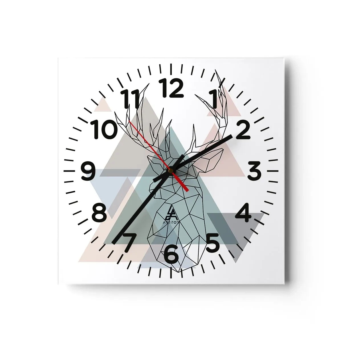 Wanduhr - Glasuhr - In einem geometrischen Wald - 40x40 cm