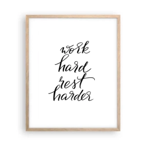 Poster in einem Rahmen aus heller Eiche - Lebensbalance - 40x50 cm