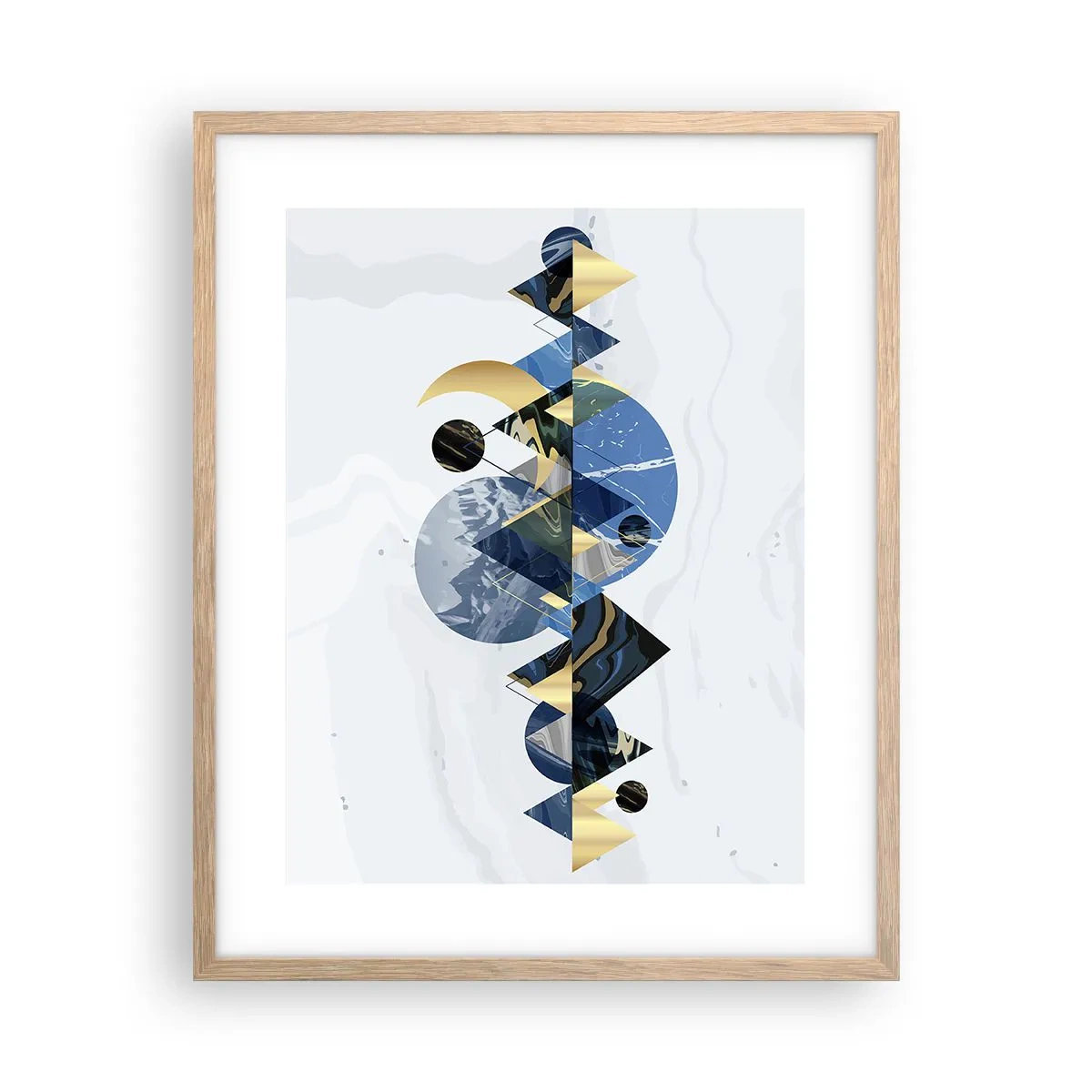 Poster in einem Rahmen aus heller Eiche - Geometrische Landschaft - 40x50 cm
