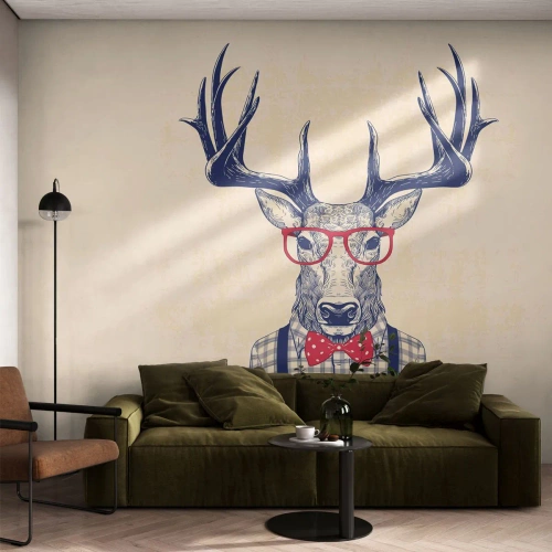 Fototapete Standard Eco - Eine lustige Extravaganz - Abstraktion, Reh, Hipster - 450x315 cm