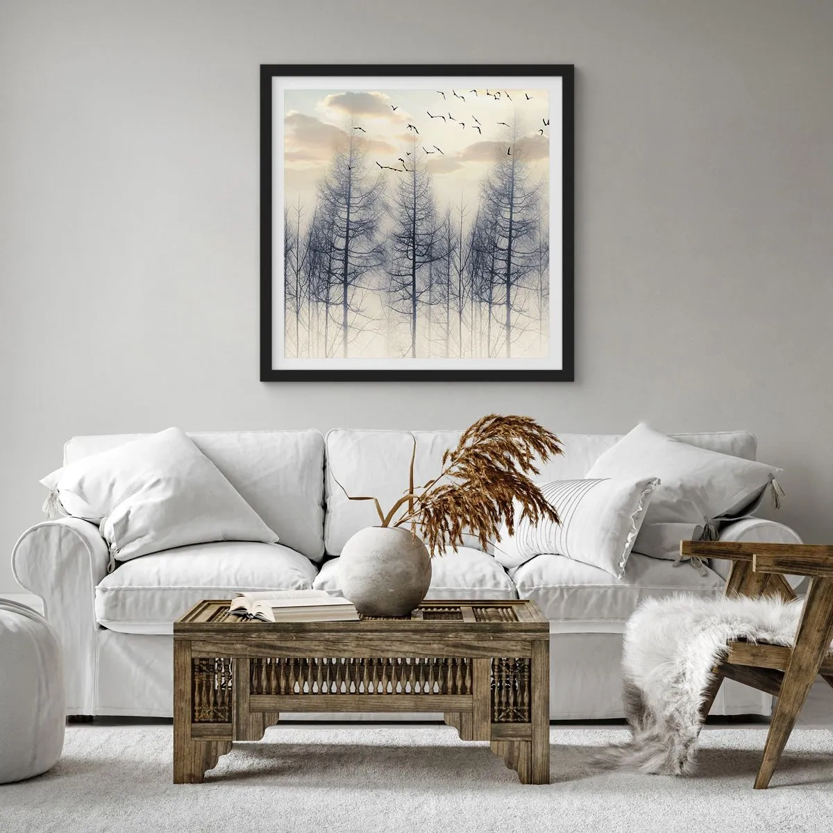 Poster in einem schwarzem Rahmen - Waldgeister - 30x30 cm