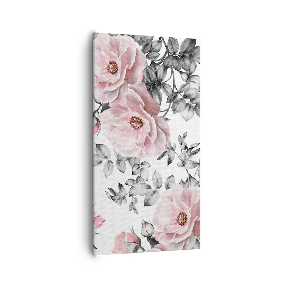 Bild auf Leinwand - Leinwandbild - Verliere dich in den Blüten der Rosen - 65x120 cm