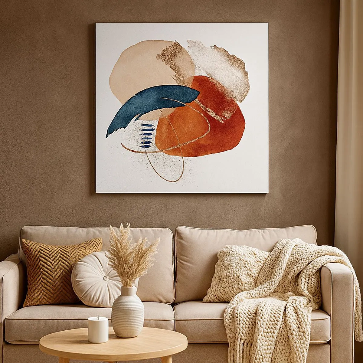 Bild auf Leinwand - Leinwandbild - Ovale Komposition - 30x30 cm