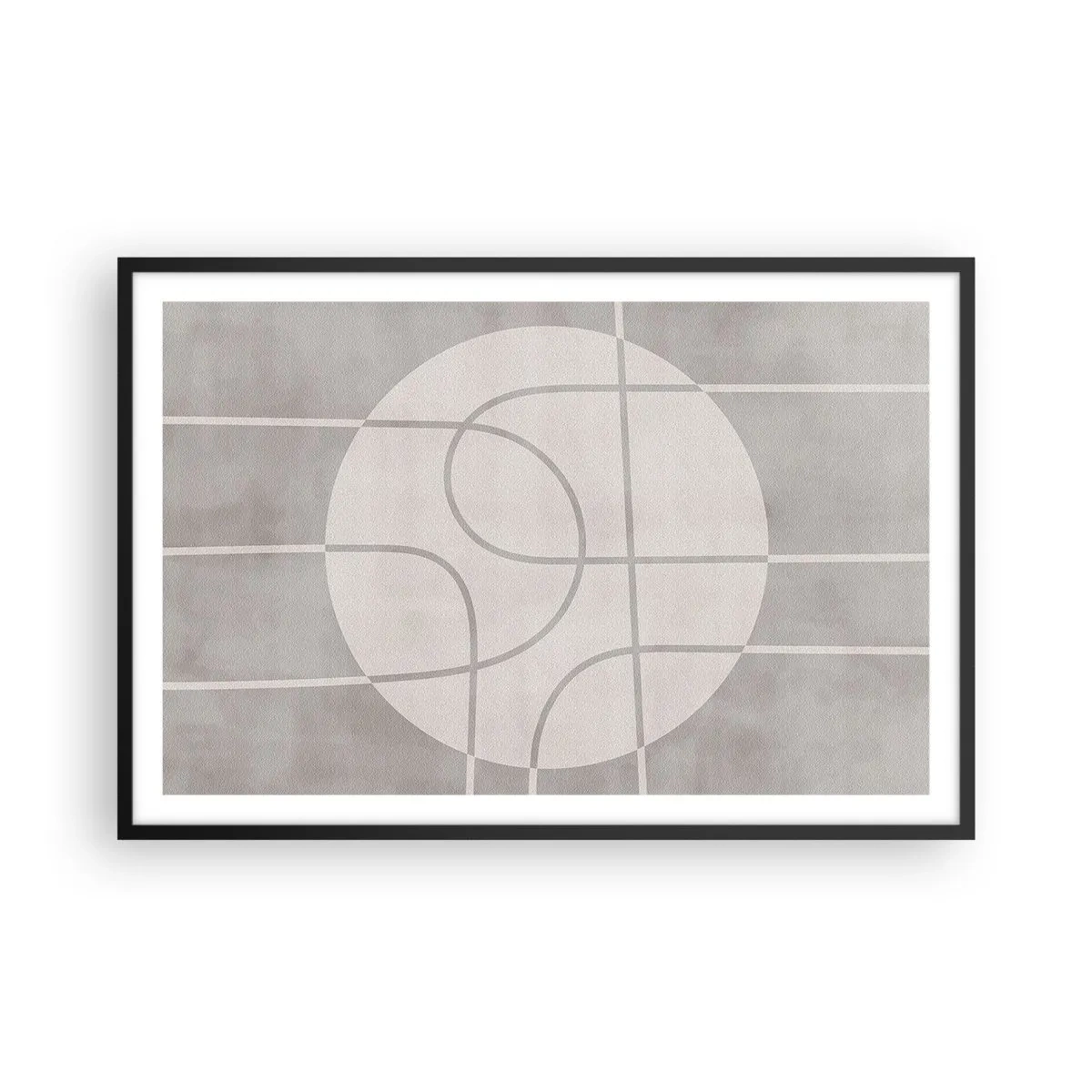 Poster in einem schwarzem Rahmen - Kreisförmig und geradeaus - 91x61 cm