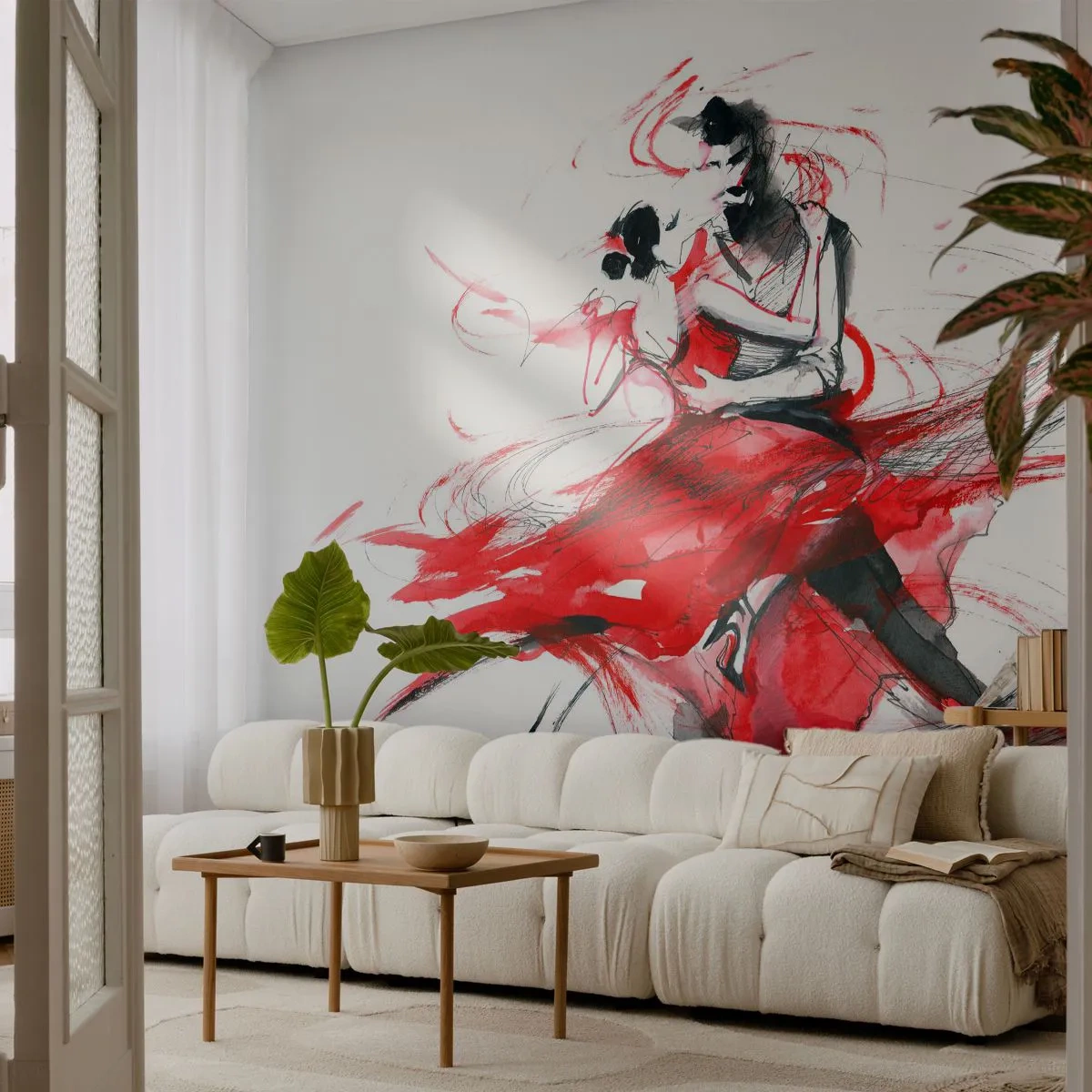 Fototapete Premium Canvas - Tango – der Rhythmus der Leidenschaft - Abstraktion, Tanzen, Tänzer - 350x256 cm