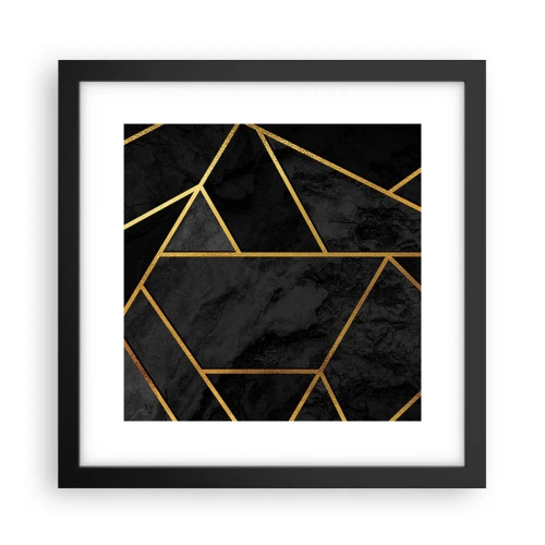 Poster in einem schwarzem Rahmen - Dunkelheit und Glanz - 30x30 cm