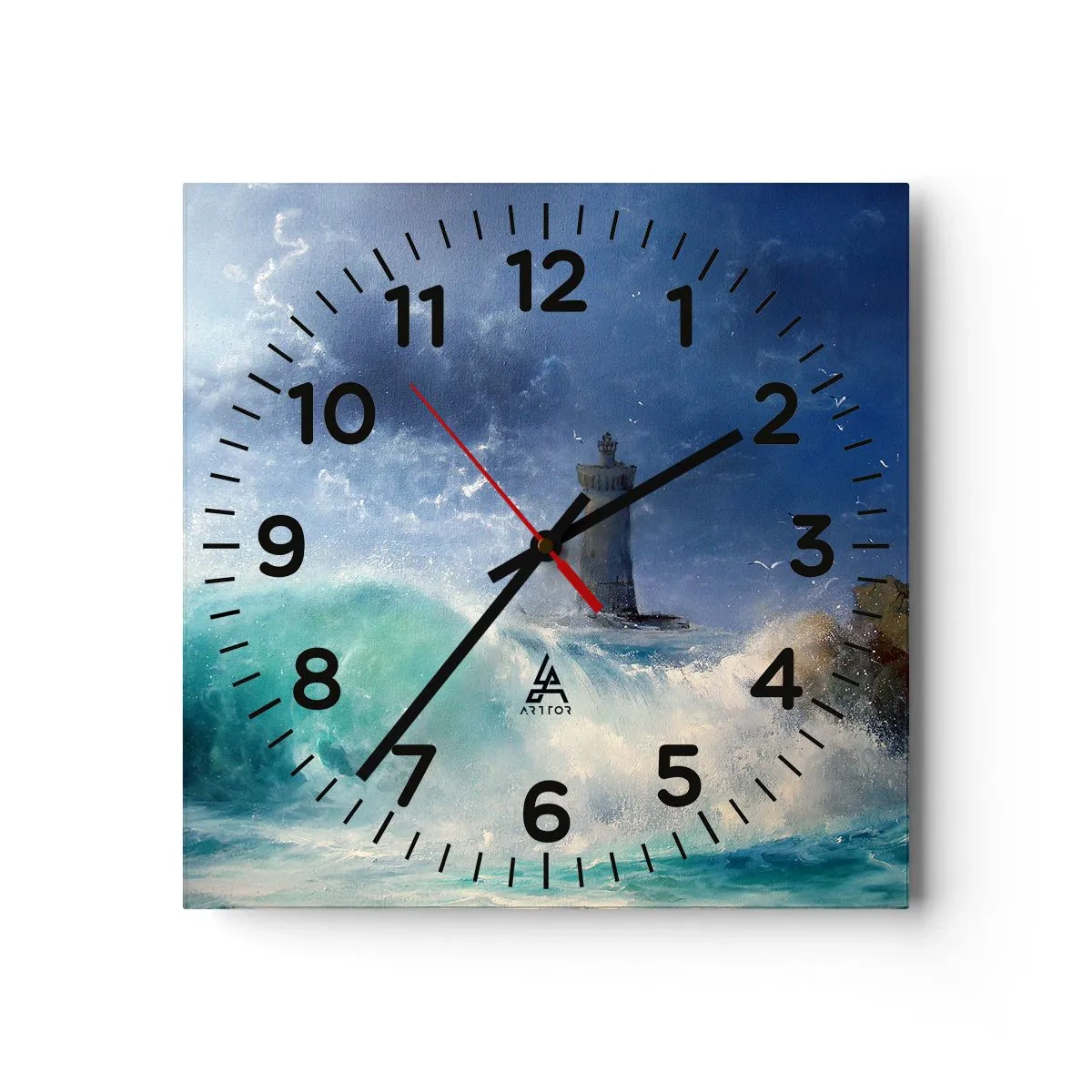 Wanduhr - Glasuhr - Auf der Hut vor den Elementen - 30x30 cm