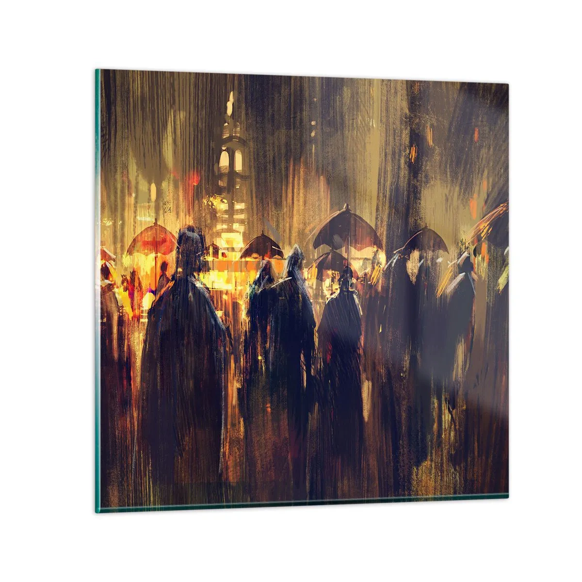 Glasbild - Bild auf glas - Anhänger des Regens - 70x70 cm