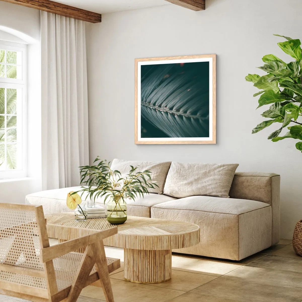 Poster in einem Rahmen aus heller Eiche - Die Präzision der Natur - 60x60 cm